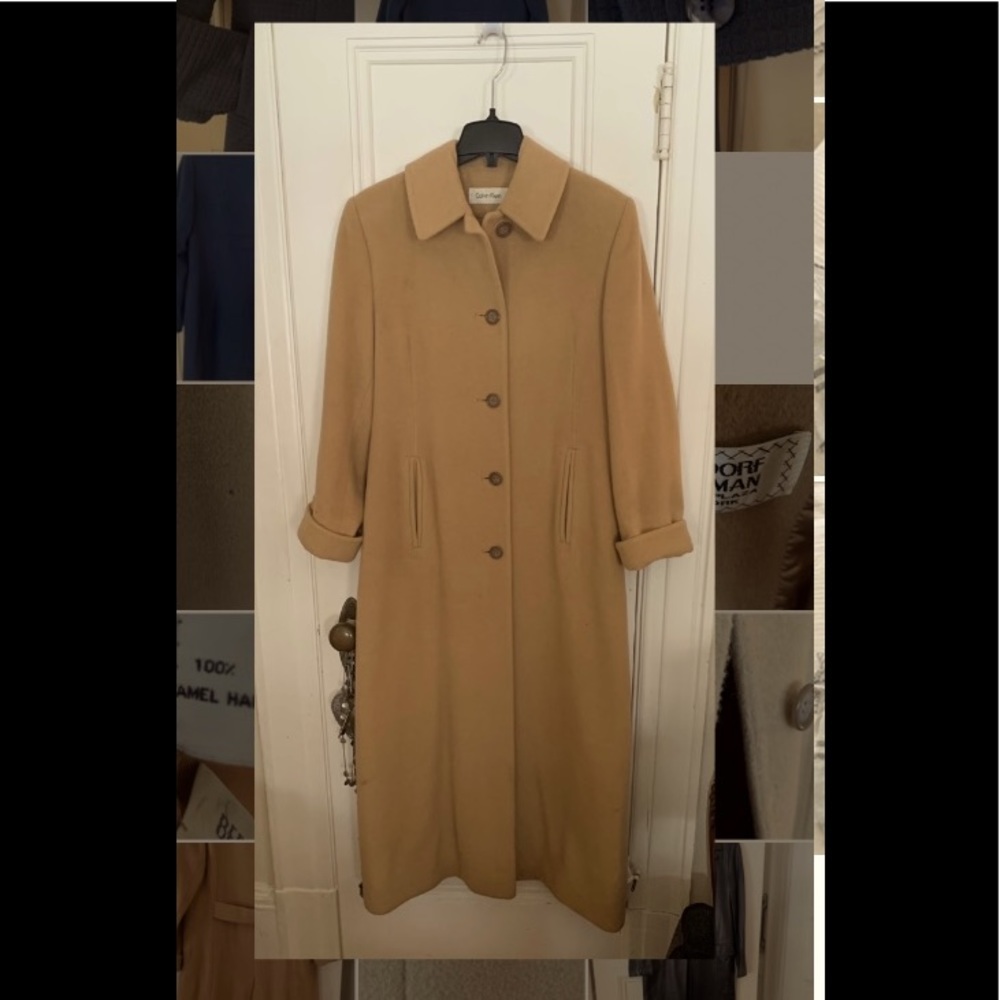 Calvin Klein Full Length Camel Hair Coat